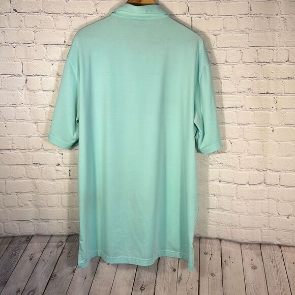 Peter Millar Summer Comfort Green Neon Stripe Polo size XL - Picture 5 of 9